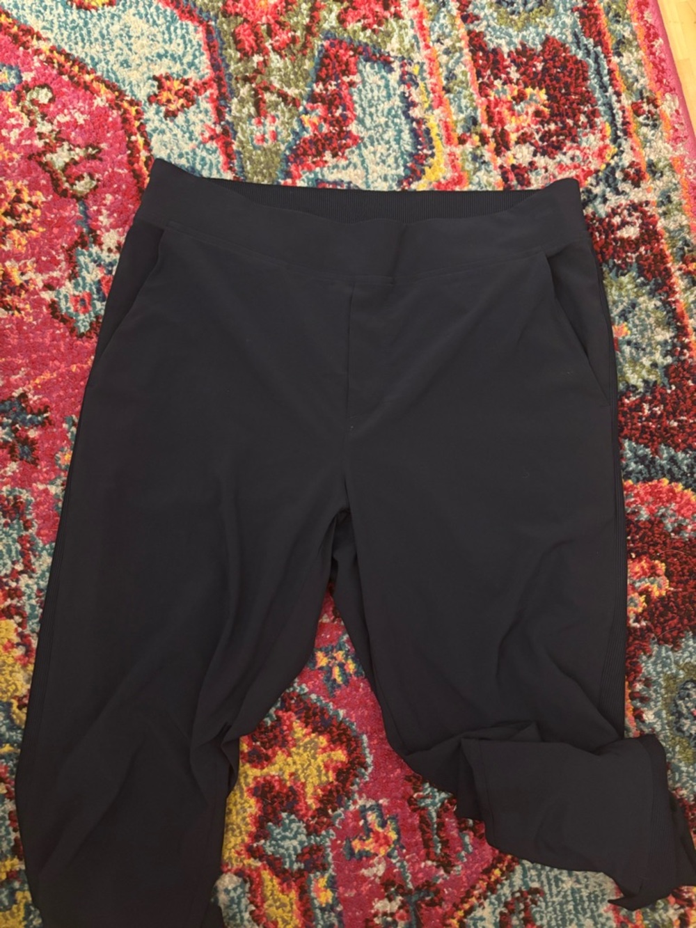 Athleta Navy Rib-Waist Ankle Pant